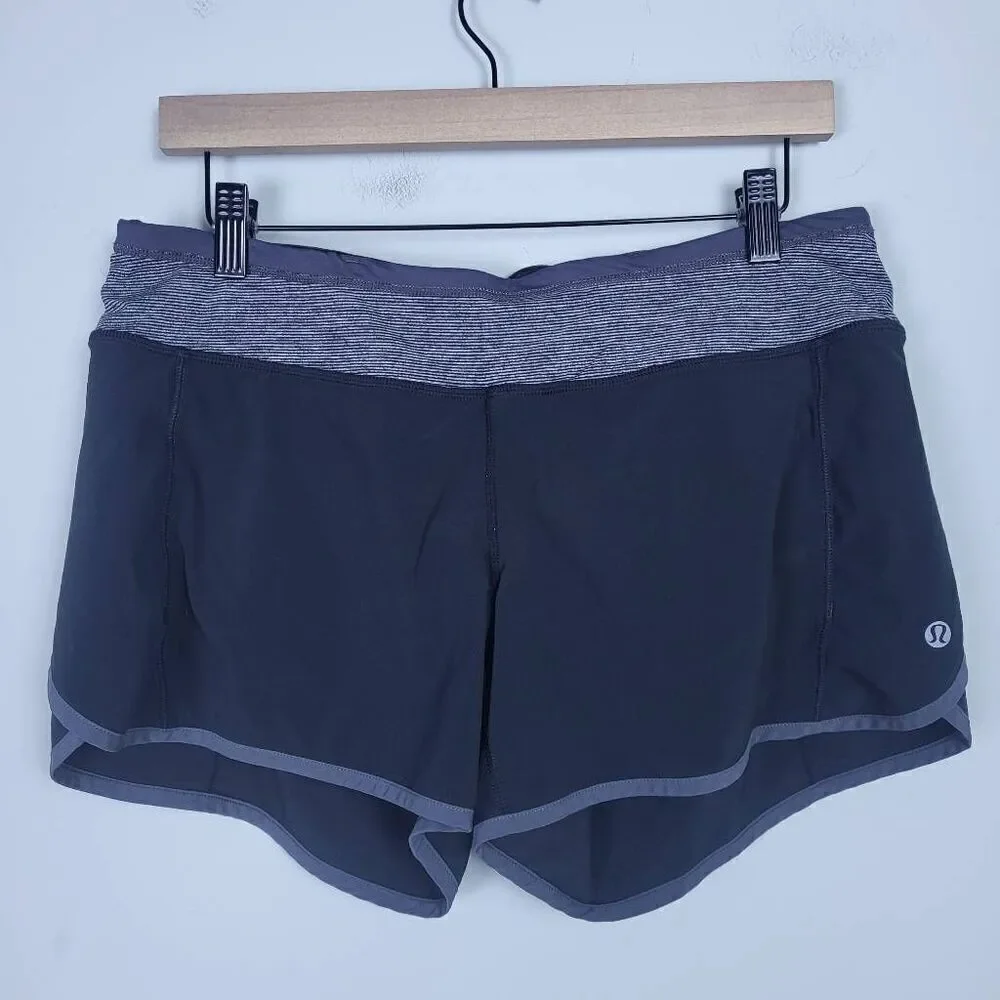 Lululemon Womens Speed Up Athletic Shorts Size 8 Black Pockets Lined Running Gym